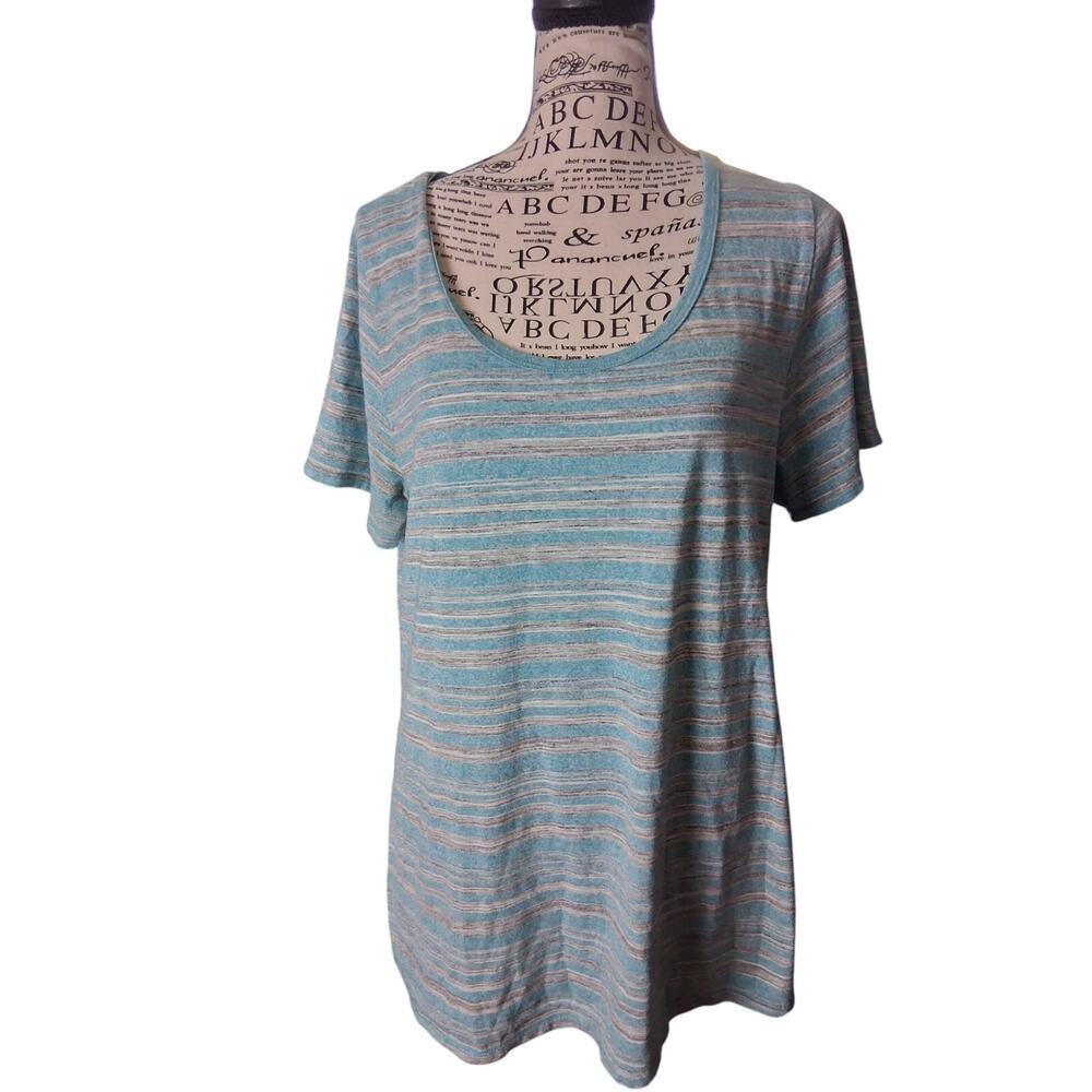Lularoe large striped Womens Short Sleeve Top - Picture 1 of 3